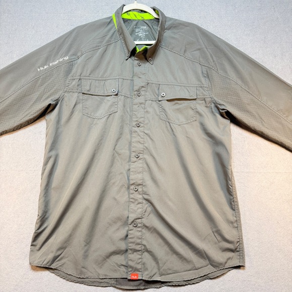 Huk Other - Huk Fishing Shirt Mens XL Gray Long Sleeve Ventilated Button Down Performance